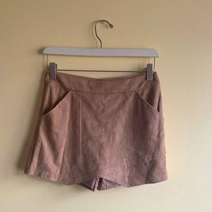 Design Lab Camel Suede Skort